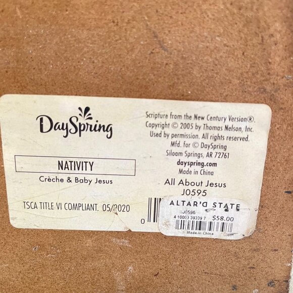 Vintage Handmade Wooden Nativity Scene with Star & Baby Jesus Rustic Christmas D - Picture 9 of 10